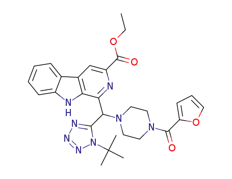 ethyl 1-((1-tert-butyl-1H-tetrazol-5-yl)(4-(furan-2-carbonyl)piperazin-1-yl)methyl)-9H-pyrido[3,4-b]indole-3-carboxylate