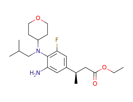 (R)-ethyl 3-(3-amino-5-fluoro-4-(isobutyl(tetrahydro-2H-pyran-4-yl)amino)phenyl)butanoate