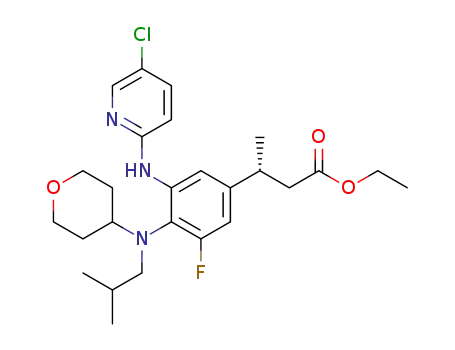 (R)-ethyl 3-(3-((5-chloropyridin-2-yl)amino)-5-fluoro-4-(isobutyl(tetrahydro-2H-pyran-4-yl)amino)phenyl)butanoate
