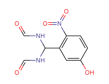 Molecular Structure of 135361-38-5 (Formamide, N,N'-[(5-hydroxy-2-nitrophenyl)methylene]bis-)