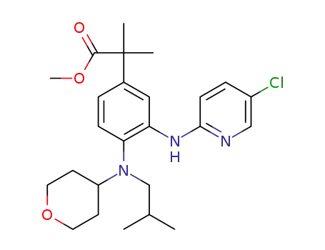 methyl 2-(3-((5-chloropyridin-2-yl)amino)-4-(isobutyl(tetrahydro-2H-pyran-4-yl)amino)phenyl)-2-methylpropanoate
