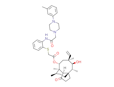 (3aR,4R,5R,7S,8S,9R,9aS,12R)-8-hydroxy-4,7,9,12-tetramethyl-3-oxo-7-vinyldecahydro-4,9a-propanocyclopenta[8]annulen-5-yl 2-((2-(2-(4-(m-tolyl)piperazin-1-yl)acetamido)phenyl)thio)acetate