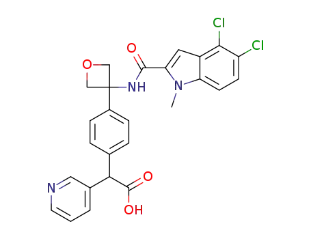 2-(4-(3-(4,5-dichloro-1-methyl-1H-indole-2-carboxamido)oxetan-3-yl)phenyl)-2-(pyridin-3-yl)acetic acid