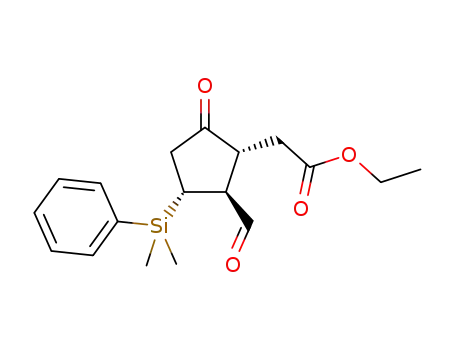 ethyl 2-((1R,2S,3R)-3-(dimethyl(phenyl)silyl)-2-formyl-5-oxocyclopentyl)acetate