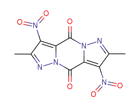 Molecular Structure of 80030-73-5 (4H,9H-Dipyrazolo[1,5-a:1,5-d]pyrazine-4,9-dione, 2,7-dimethyl-3,8-dinitro-)