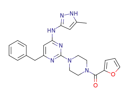 {4‐{4‐benzyl‐6‐[(5‐methyl‐1H‐pyrazol‐3‐yl)amino]pyrimidin‐2‐yl}piperazin‐1‐yl}(furan‐2‐yl)methanone