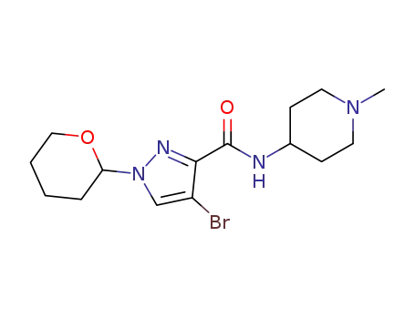 4-bromo-N-(1-methylpiperidin-4-yl)-1-(tetrahydro-2H-pyran-2-yl)-1H-pyrazole-3-carboxamide