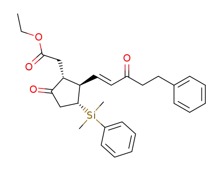 ethyl 2-((1R,2R,3R)-3-(dimethyl(phenyl)silyl)-5-oxo-2-((E)-3-oxo-5-phenylpent-1-en-1-yl)cyclopentyl)acetate