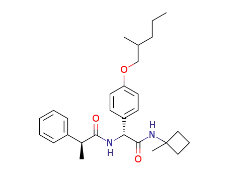 (2S)-N-((1R)-2-((1-methylcyclobutyl)amino)-1-(4-((2-methylpentyl)oxy)phenyl)-2-oxoethyl)-2-phenylpropanamide