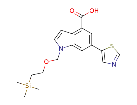 6-(thiazol-5-yl)-1-((2-(trimethylsilyl)ethoxy)methyl)-1H-indole-4-carboxylic acid