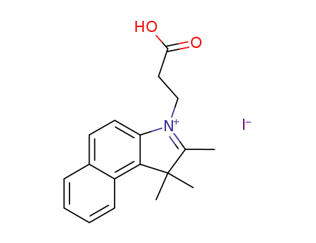 Molecular Structure of 6761-95-1 (1H-Benz[e]indolium, 3-(2-carboxyethyl)-1,1,2-trimethyl-, iodide)