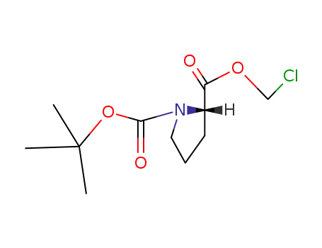 Molecular Structure of 34614-72-7 (1,2-Pyrrolidinedicarboxylic acid, 2-(chloromethyl) 1-(1,1-dimethylethyl)
ester, (S)-)