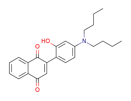 Molecular Structure of 131356-67-7 (1,4-Naphthalenedione, 2-[4-(dibutylamino)-2-hydroxyphenyl]-)