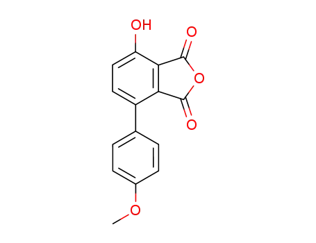 Molecular Structure of 84185-72-8 (1,3-Isobenzofurandione, 4-hydroxy-7-(4-methoxyphenyl)-)