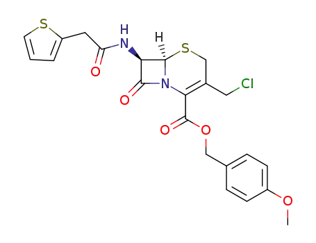 5-Thia-1-azabicyclo[4.2.0]oct-2-ene-2-carboxylic acid,
3-(chloromethyl)-8-oxo-7-[(2-thienylacetyl)amino]-,
(4-methoxyphenyl)methyl ester, (6R,7R)-