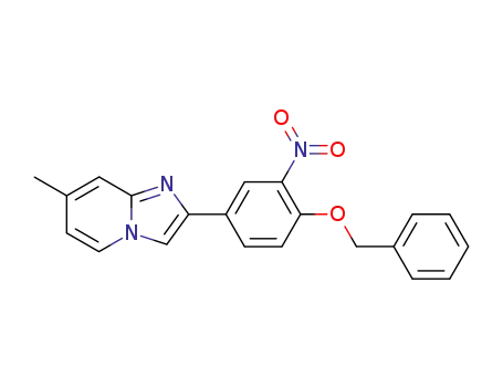 Molecular Structure of 141244-34-0 (Imidazo[1,2-a]pyridine, 7-methyl-2-[3-nitro-4-(phenylmethoxy)phenyl]-)