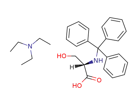 Molecular Structure of 111061-44-0 (L-Serine, N-(triphenylmethyl)-, compd. with N,N-diethylethanamine (1:1))