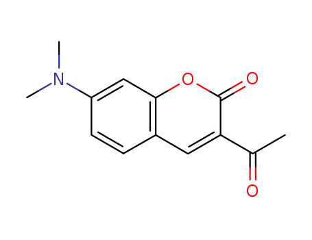 Molecular Structure of 74696-95-0 (2H-1-Benzopyran-2-one, 3-acetyl-7-(dimethylamino)-)