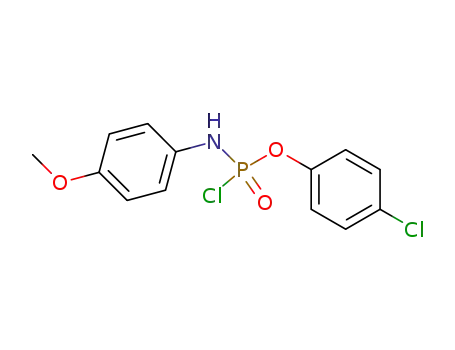 Molecular Structure of 81087-19-6 (N-(4-Methoxyphenyl)amidochloridophosphoric acid 4-chlorophenyl ester)
