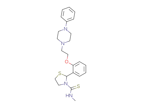 Molecular Structure of 103074-00-6 (3-Thiazolidinecarbothioamide,
N-methyl-2-[2-[2-(4-phenyl-1-piperazinyl)ethoxy]phenyl]-)