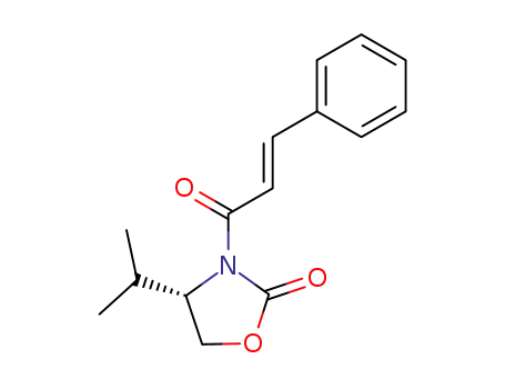 Molecular Structure of 112459-60-6 (2-Oxazolidinone, 4-(1-methylethyl)-3-[(2E)-1-oxo-3-phenyl-2-propenyl]-,
(4S)-)