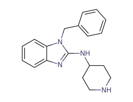 Molecular Structure of 75970-76-2 (1H-Benzimidazol-2-amine, 1-(phenylmethyl)-N-4-piperidinyl-)