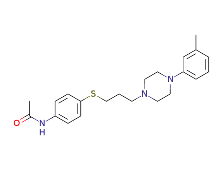 Molecular Structure of 139266-11-8 (Acetamide,
N-[4-[[3-[4-(3-methylphenyl)-1-piperazinyl]propyl]thio]phenyl]-)