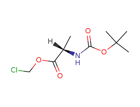 Molecular Structure of 150109-42-5 (L-Alanine, N-[(1,1-dimethylethoxy)carbonyl]-, chloromethyl ester)