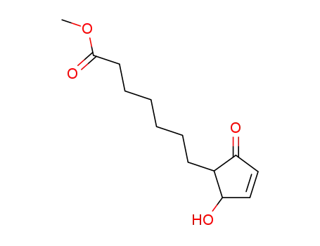 Molecular Structure of 98818-31-6 (3-Cyclopentene-1-heptanoic acid, 2-hydroxy-5-oxo-, methyl ester)