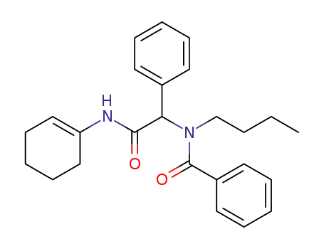 Molecular Structure of 175606-32-3 (Benzeneacetamide, alpha-(benzoylbutylamino)-N-1-cyclohexen-1-yl- (9CI))