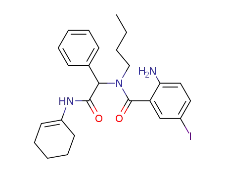 Benzeneacetamide, alpha-[(2-amino-5-iodobenzoyl)butylamino]-N-1-cyclohexen-1-yl- (9CI)