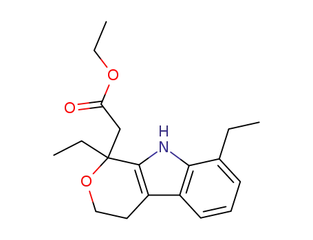 Molecular Structure of 200880-23-5 (Pyrano[3,4-b]indole-1-acetic acid, 1,8-diethyl-1,3,4,9-tetrahydro-, ethyl
ester)