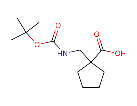Molecular Structure of 204514-22-7 (Boc-1-aminomethyl-cyclopentane carboxylic acid)