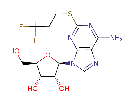 Molecular Structure of 163706-51-2 ((2R,3R,4S,5R)-2-(6-aMino-2-(3,3,3-trifluoropropylthio)-9H-purin-9-yl)-5-(hydroxyMethyl)tetrahydrofuran-3,4-diol)