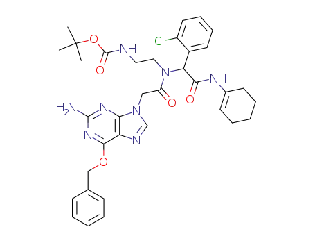 rac-2-[(2-tert-butyloxycarbonyl-aminoethyl)-(2-amino-6-benzyloxy-N-9-purinacetyl)-amino]-ortho-chlorophenylacetic acid-(cyclohexen-1-yl)-amide