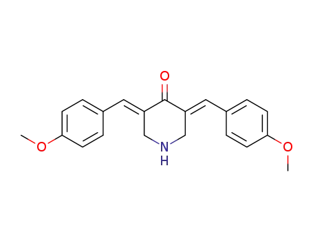 Molecular Structure of 919091-64-8 (4-Piperidinone, 3,5-bis[(4-methoxyphenyl)methylene]-, (3E,3E)-)