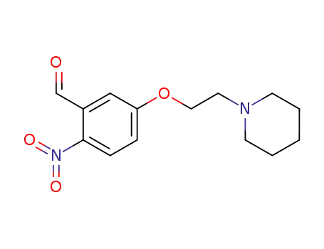 Molecular Structure of 485844-02-8 (Benzaldehyde, 2-nitro-5-[2-(1-piperidinyl)ethoxy]-)
