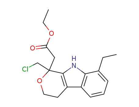 Pyrano[3,4-b]indole-1-acetic acid,  1-(chloromethyl)-8-ethyl-1,3,4,9-tetrahydro-, ethyl ester