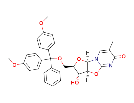 Molecular Structure of 817623-11-3 (5'-O-(4,4'-Dimethoxytrityl)-5-methyl-2,2'-anhydro-D-uridine)