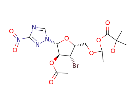 3-nitro-1-[2-O-acetyl-3-bromo-3-deoxy-5-O-(2,5,5-trimethyl-1,3-dioxolan-4-on-2-yl)-β-D-xylofuranosyl]-1,2,4-triazole