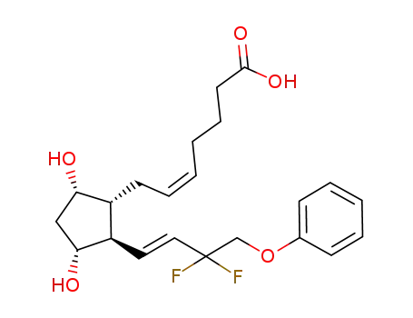 Molecular Structure of 209860-88-8 (9ALPHA,11ALPHA-DIHYDROXY-15,15-DIFLUORO-16-PHENOXY-17,18,19,20-TETRANOR-PROSTA-5Z,13E-DIEN-1-OIC ACID)