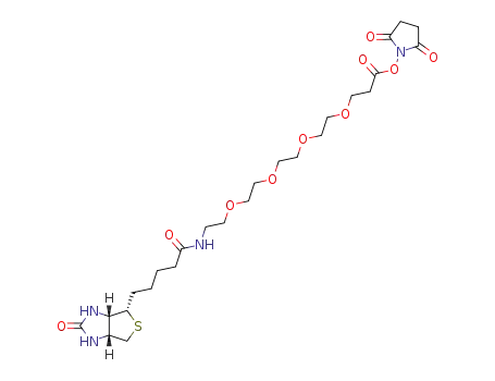 4,7,10,13-tetraoxa-16-azaheneicosanoic acid 21-[(3aS,4S,6aR)-hexahydro-2-oxo-1H-thieno[3,4-d]imidazol-4-yl]-17-oxo-2,5-dioxo-1-pyrrolidinyl ester