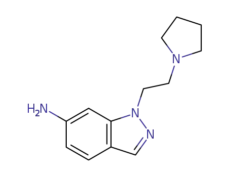 Molecular Structure of 848779-64-6 (1H-Indazol-6-amine, 1-[2-(1-pyrrolidinyl)ethyl]-)