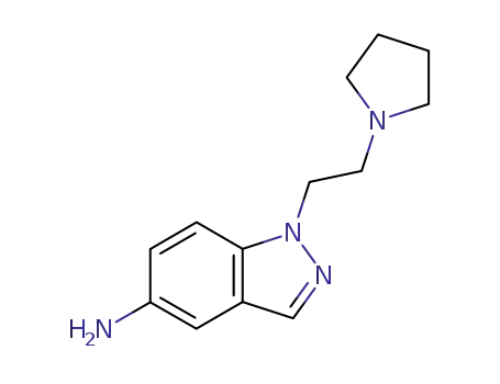 Molecular Structure of 690265-60-2 (1H-Indazol-5-amine, 1-[2-(1-pyrrolidinyl)ethyl]-)