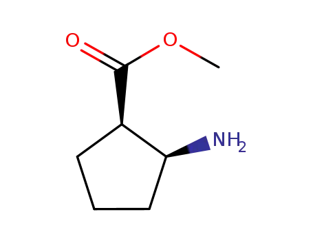 Molecular Structure of 154460-33-0 (Cyclopentanecarboxylic acid, 2-amino-, methyl ester, (1R-cis)- (9CI))