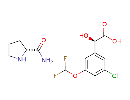 (R)-3-chloro-5-difluoro-methoxy-mandelic acid D-prolinamide salt