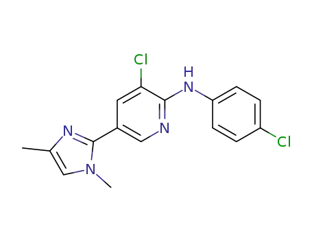 3-chloro-N-(4-chlorophenyl)-5-(1,4-dimethyl-1H-imidazol-2-yl)pyridin-2-amine