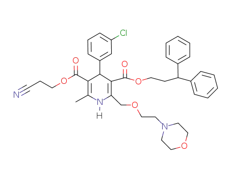 3-cyanoethyl 5-(3,3-diphenyl-1-propyl) 4-(3-chlorophenyl)-2-methyl-6-(2-(1-morpholine)ethoxy)methyl-1,4-dihydropyridine-3,5-dicarboxylate