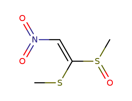 Molecular Structure of 61832-49-3 (Ethene, 1-(methylsulfinyl)-1-(methylthio)-2-nitro-, (E)-)