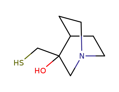 Molecular Structure of 107220-26-8 (1-Azabicyclo[2.2.2]octan-3-ol,3-(mercaptomethyl)-)